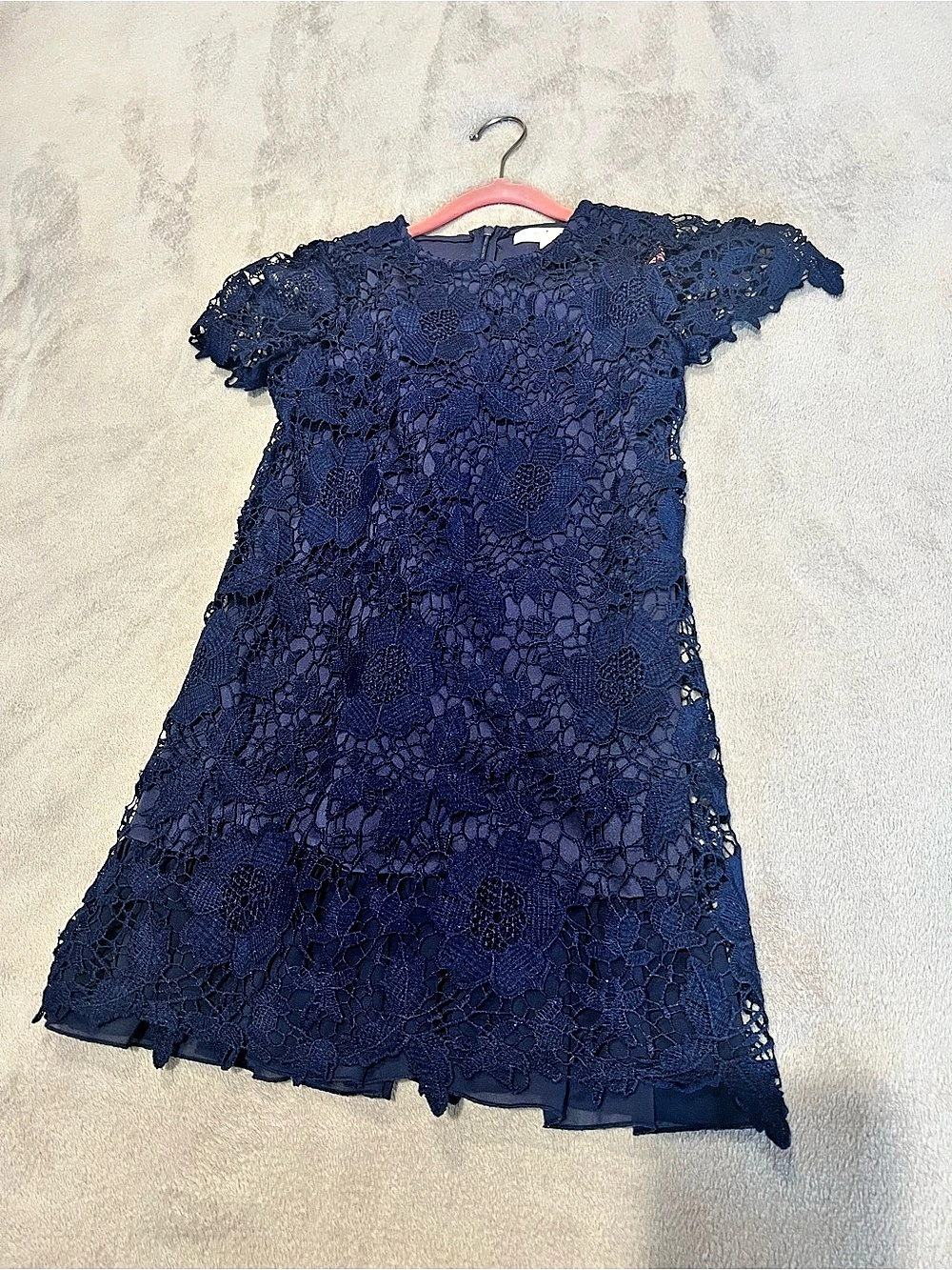 Love Fire Floral Lace Dress in Blue Size Small Like New